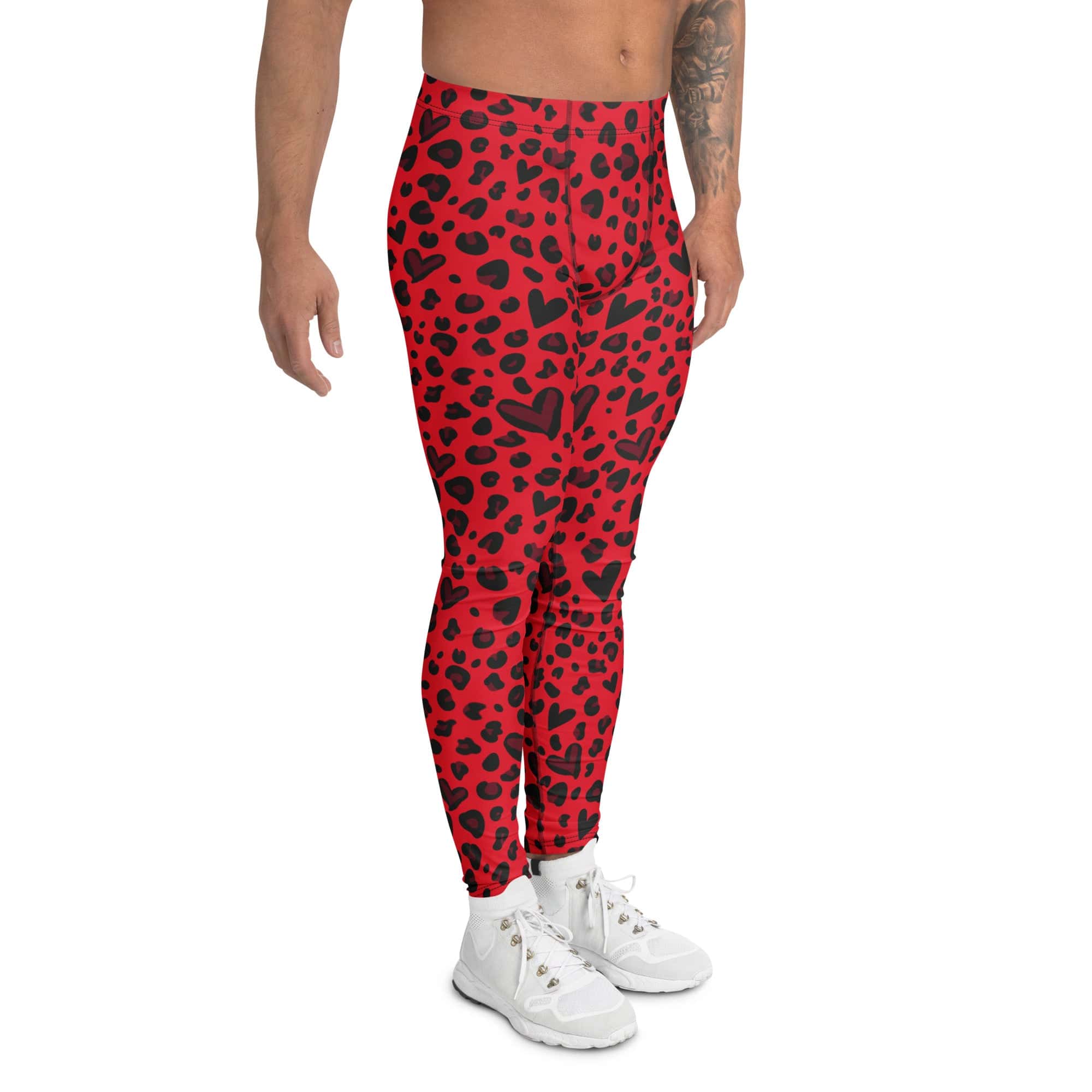 Valentine's Day Leopard Men's Leggings