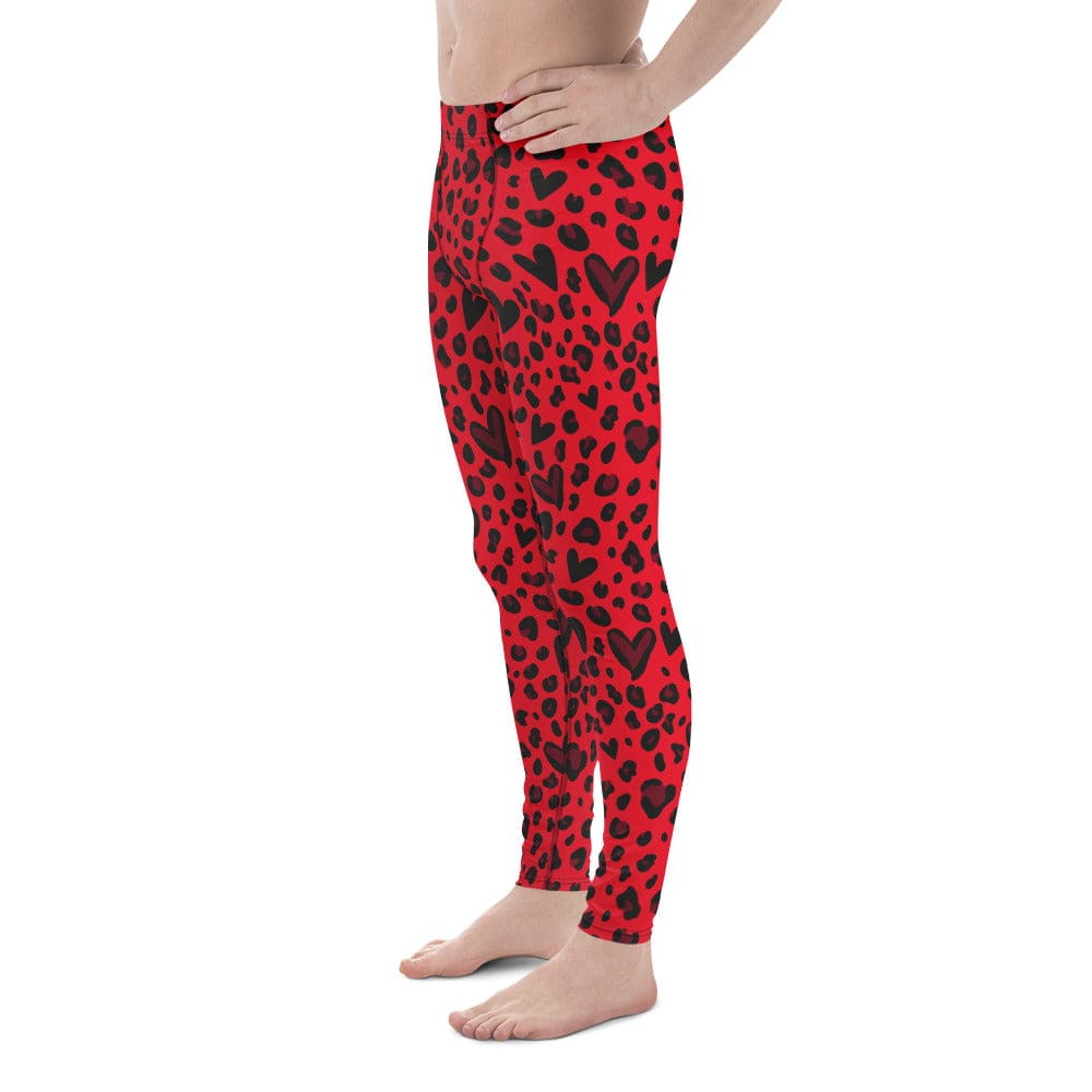 Valentine's Day Leopard Men's Leggings
