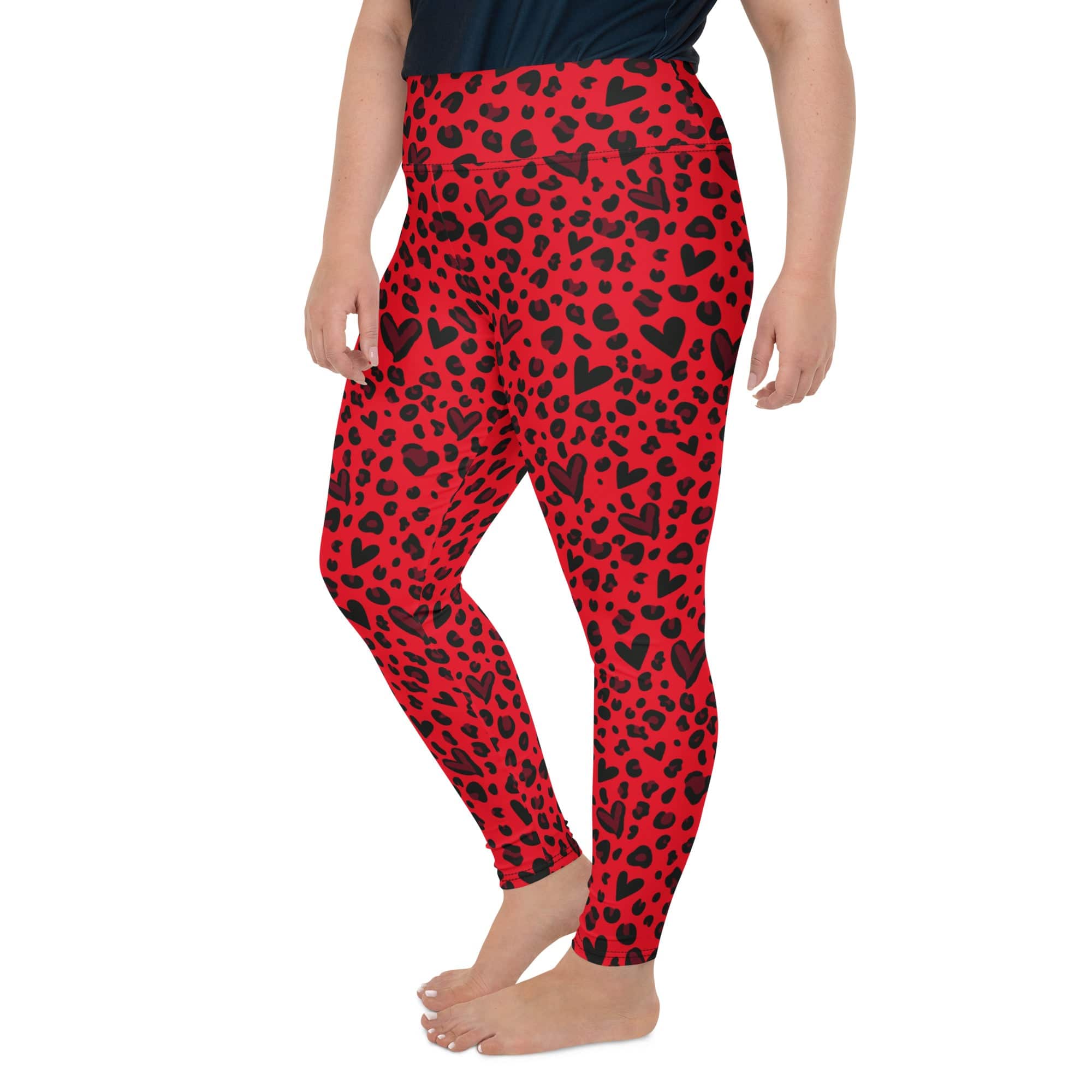 Valentine's Day Leopard Plus Size Leggings