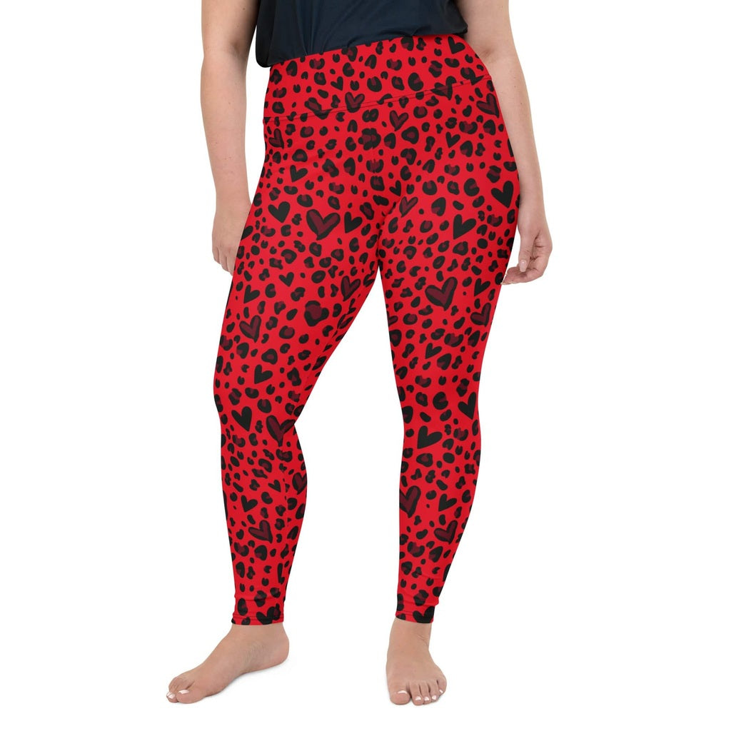 Valentine's Day Leopard Plus Size Leggings