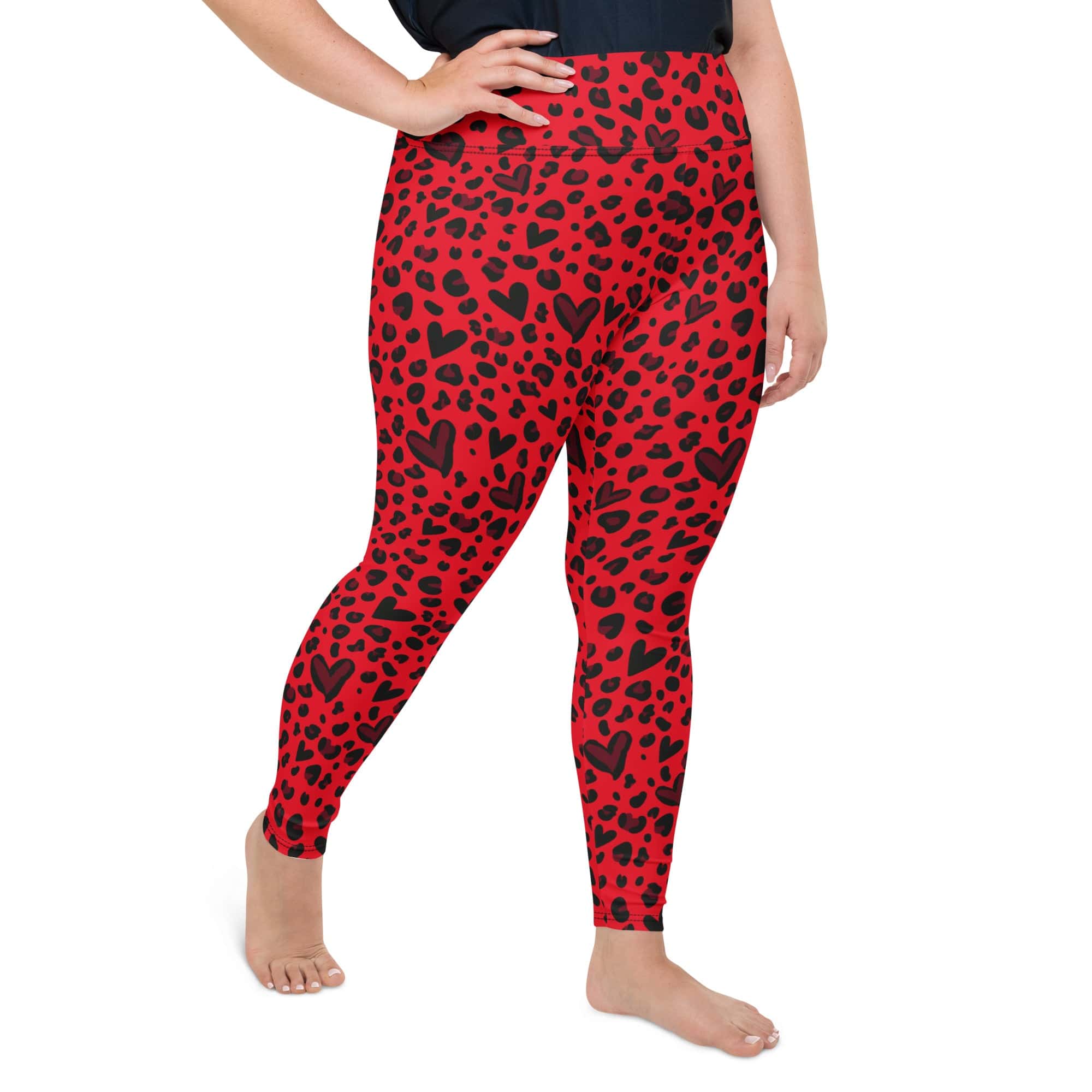 Valentine's Day Leopard Plus Size Leggings