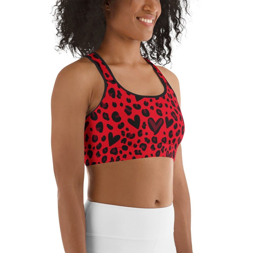 Valentine's Day Leopard Sports Bra