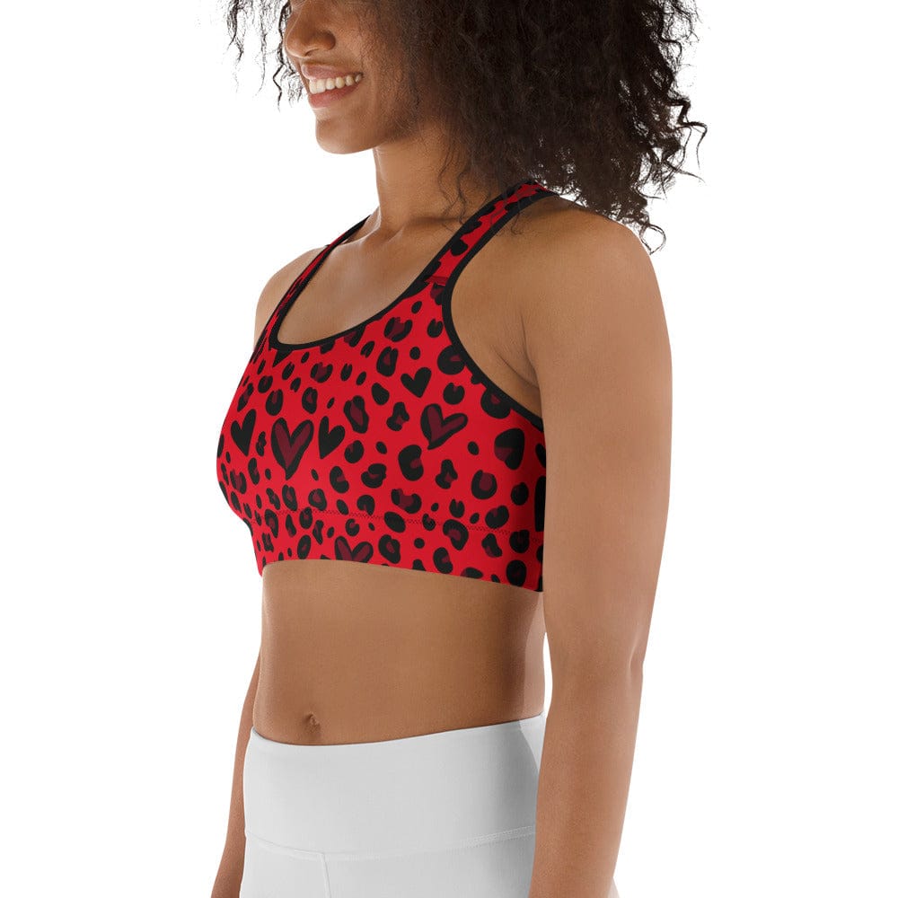 Valentine's Day Leopard Sports Bra