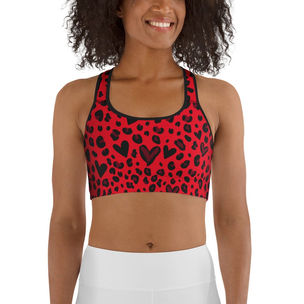 Valentine's Day Leopard Sports Bra