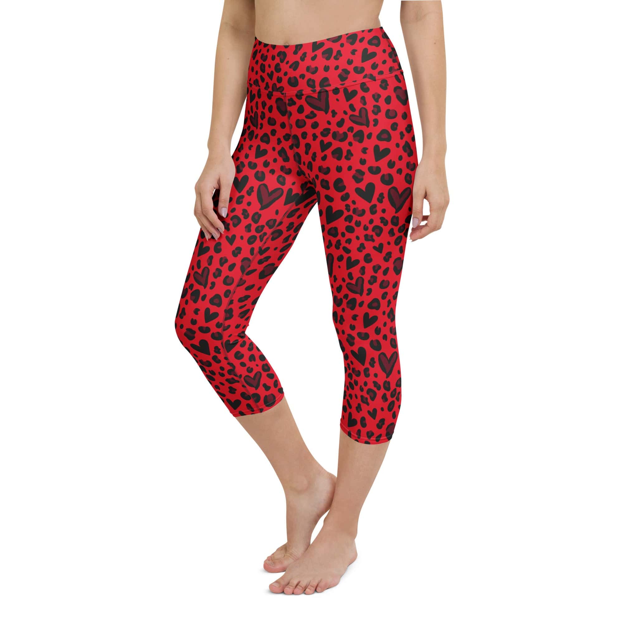 Valentine's Day Leopard Yoga Capris