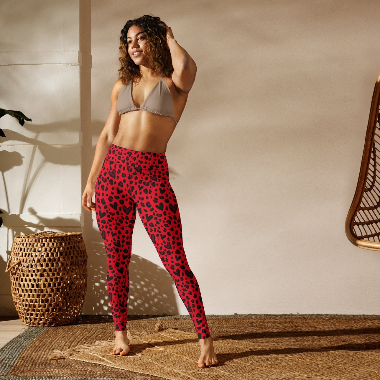 Valentine's Day Leopard Yoga Leggings