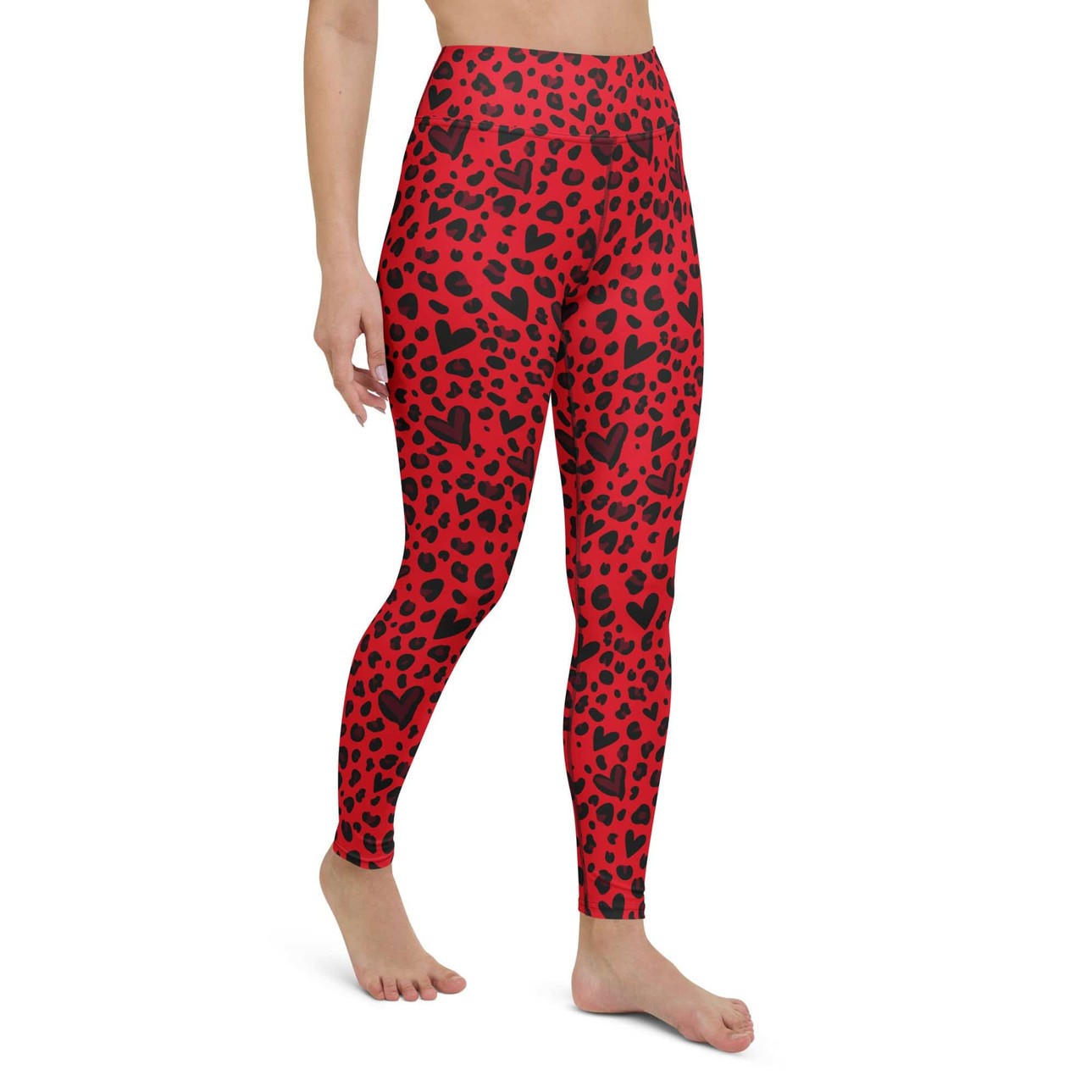 Valentine's Day Leopard Yoga Leggings