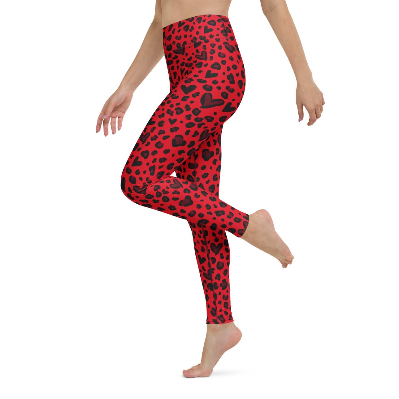 Valentine's Day Leopard Yoga Leggings