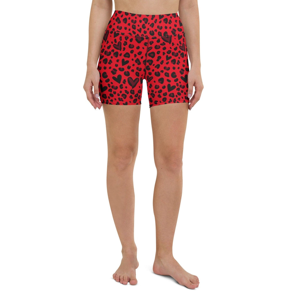 Valentine's Day Leopard Yoga Shorts