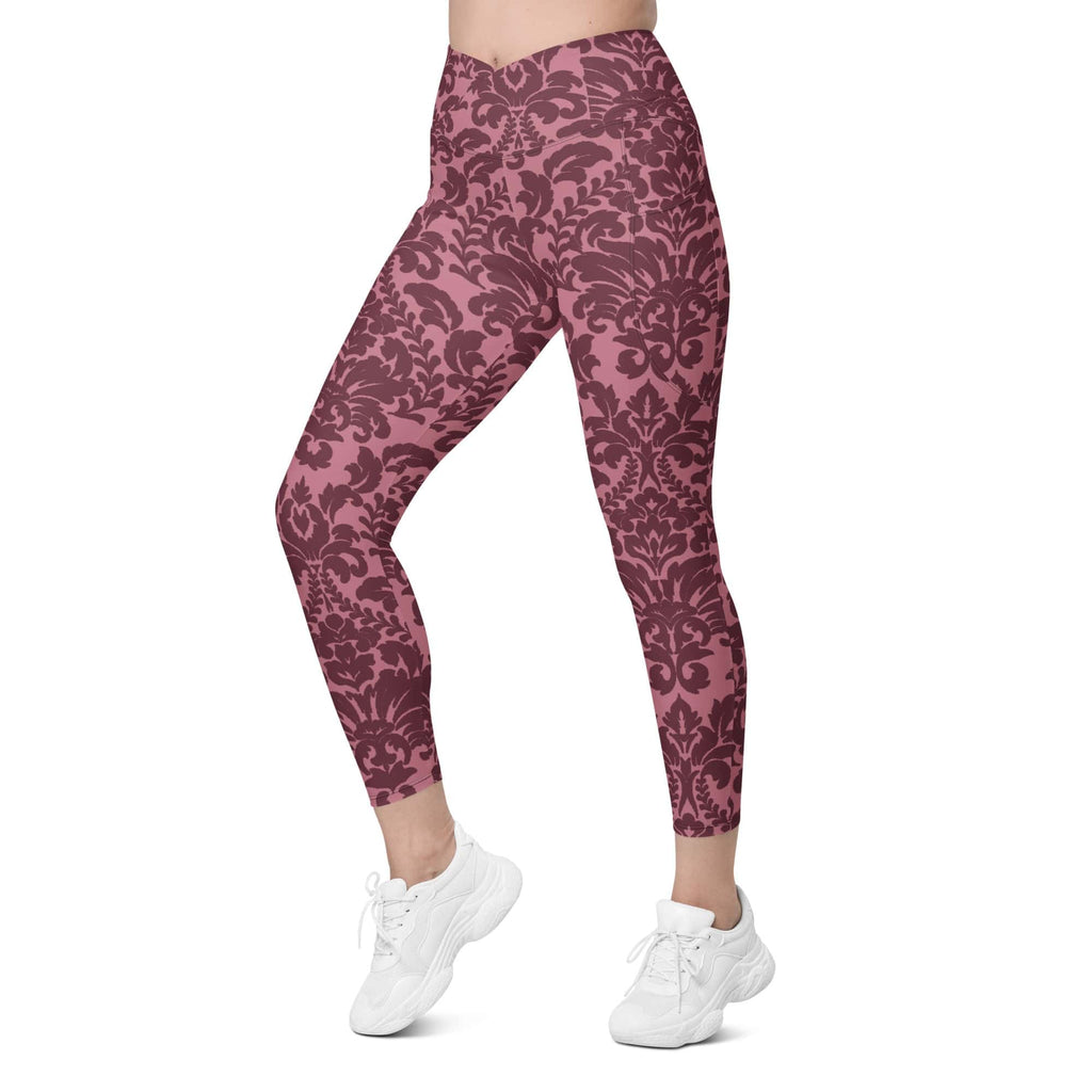Velvet Bloom Crossover Leggings With Pockets