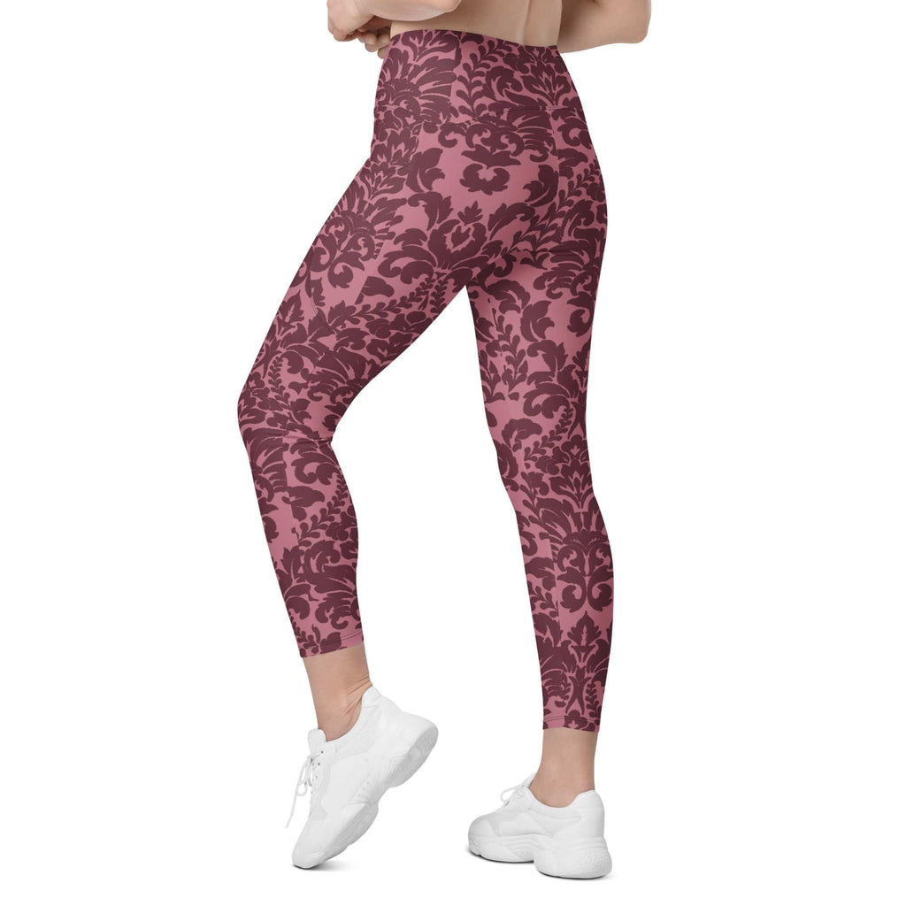 Velvet Bloom Crossover Leggings With Pockets