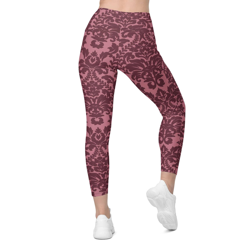 Velvet Bloom Crossover Leggings With Pockets