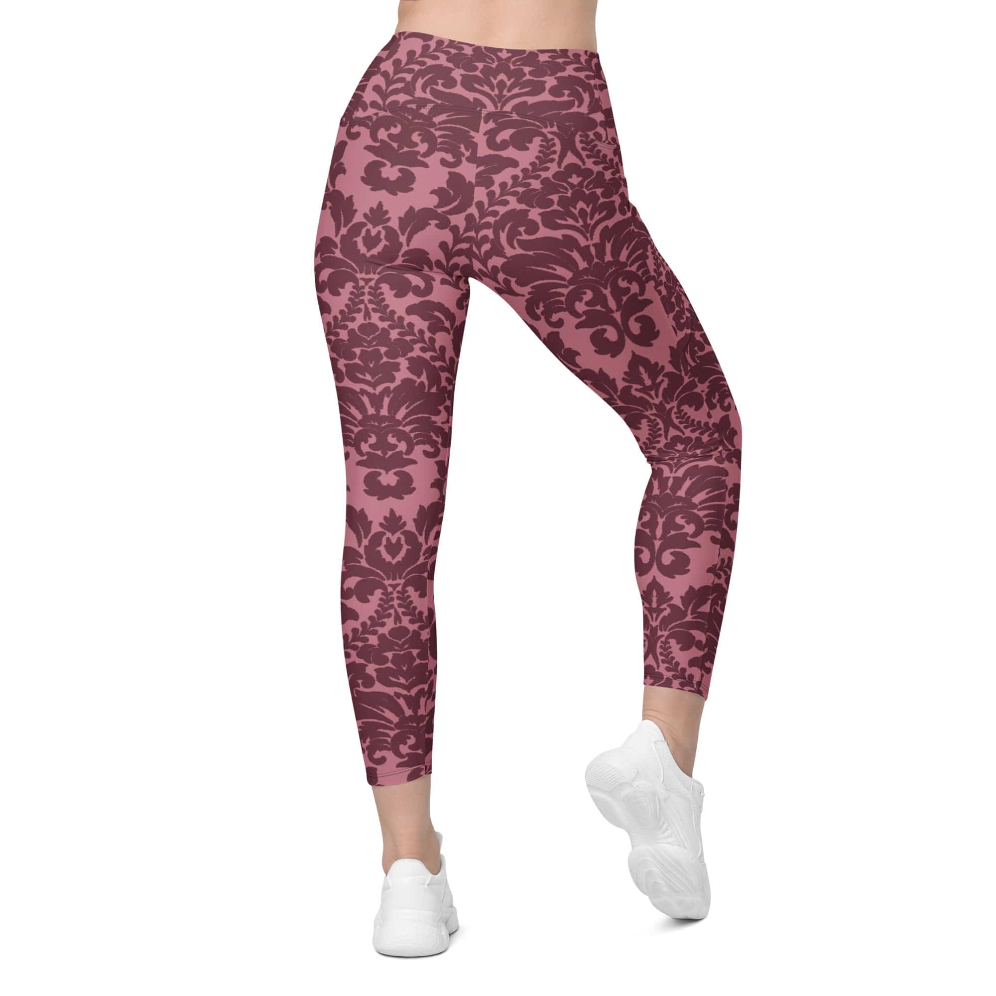 Velvet Bloom Crossover Leggings With Pockets