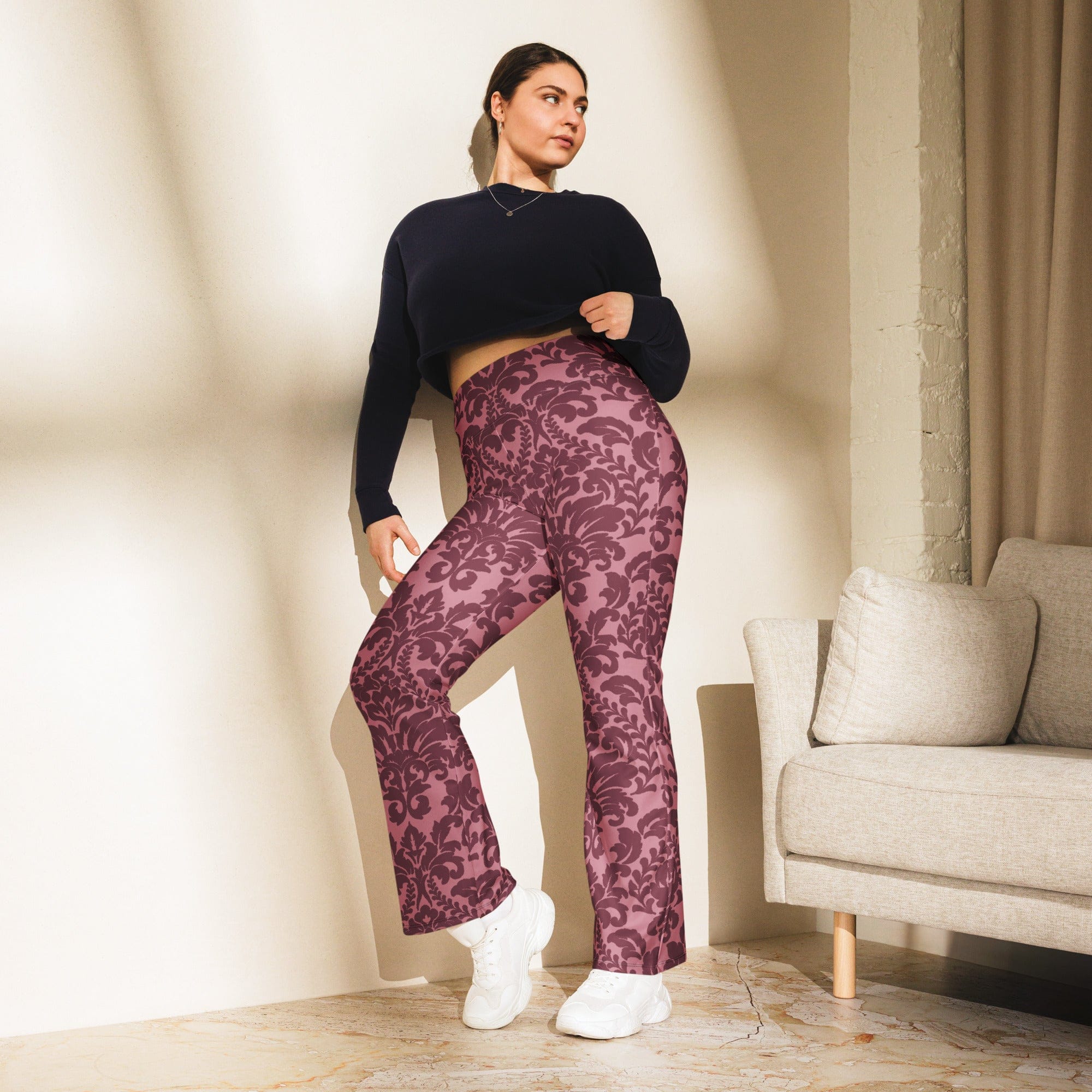 Velvet Bloom Flare Leggings