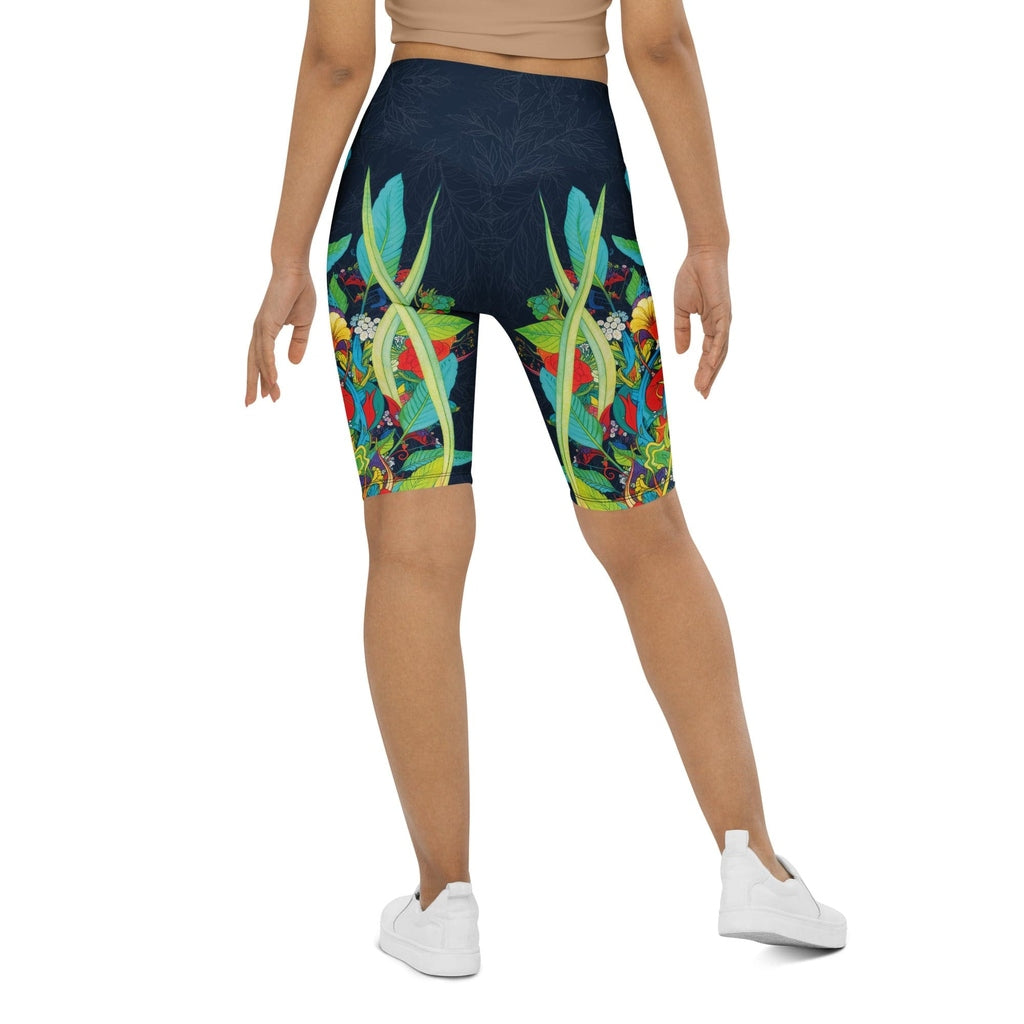 Vibrant Floral Garden Biker Shorts