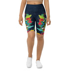 Vibrant Floral Garden Biker Shorts