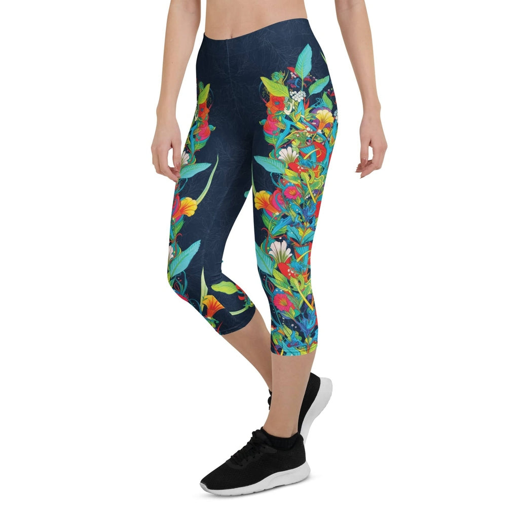 Vibrant Floral Garden Capris