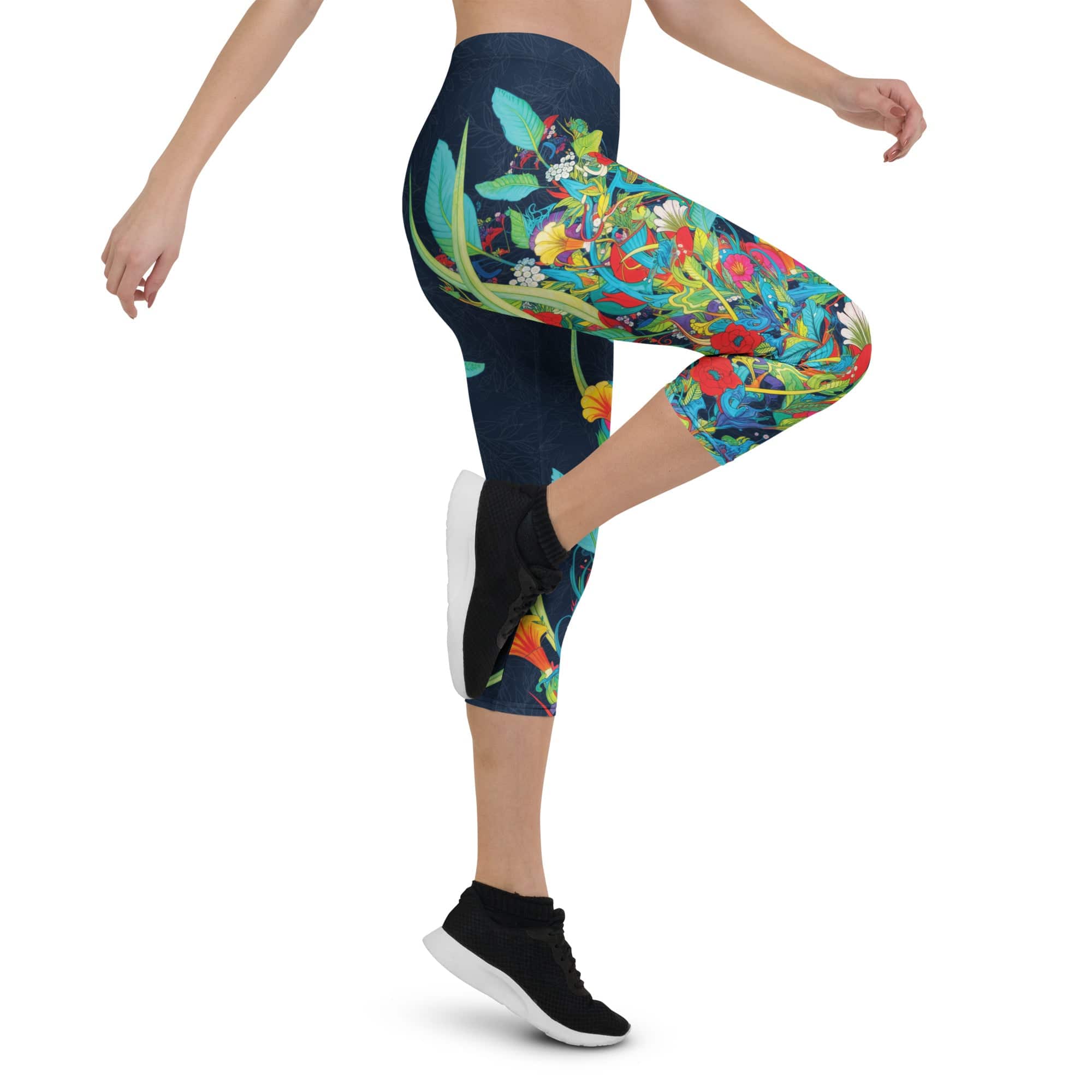 Vibrant Floral Garden Capris