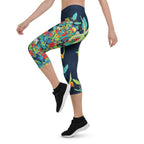 Vibrant Floral Garden Capris