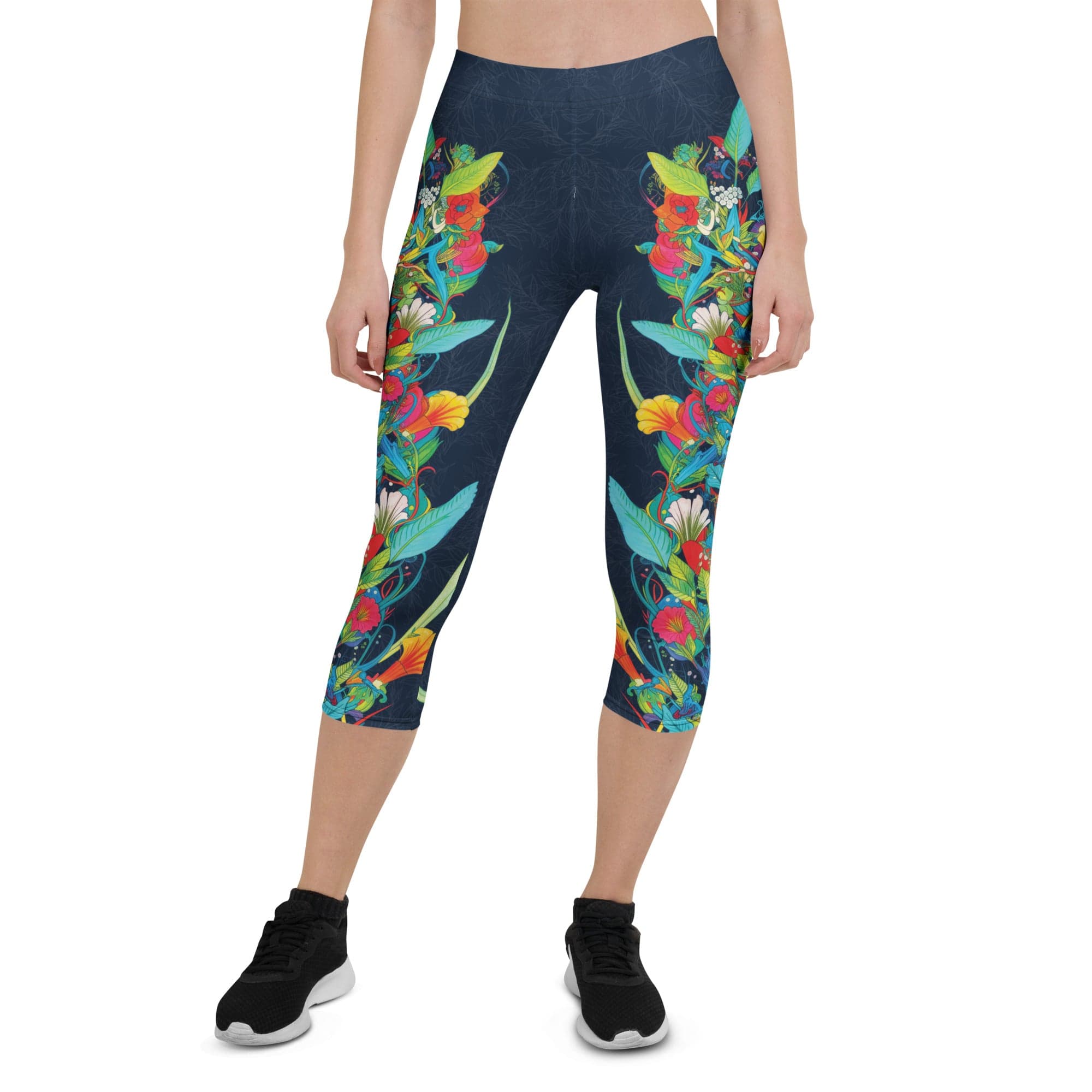 Vibrant Floral Garden Capris