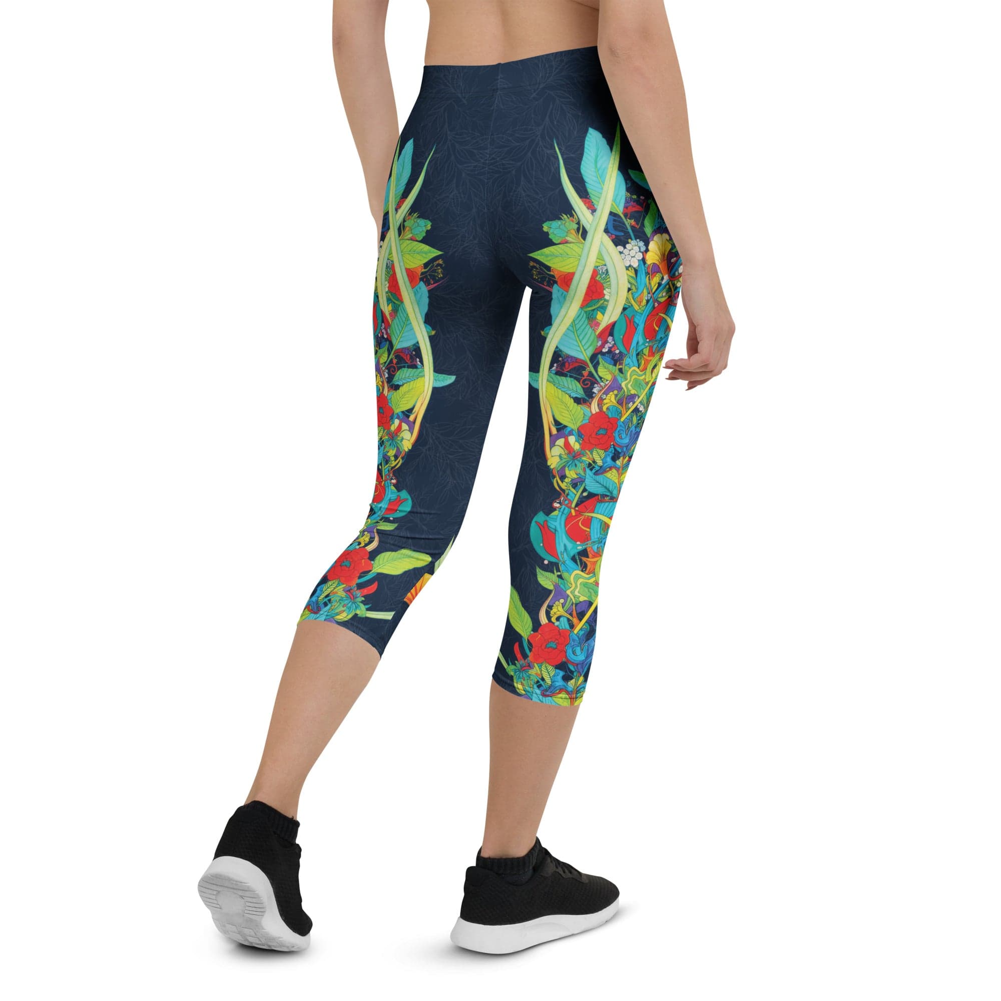 Vibrant Floral Garden Capris
