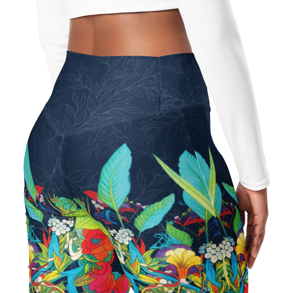 Vibrant Floral Garden Flare Leggings