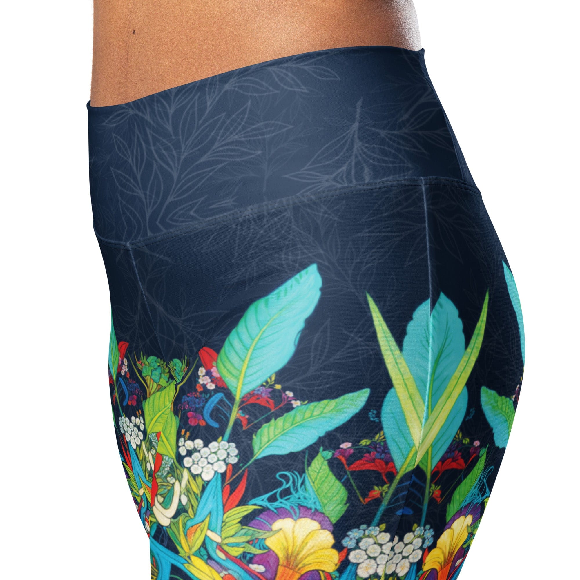 Vibrant Floral Garden Flare Leggings