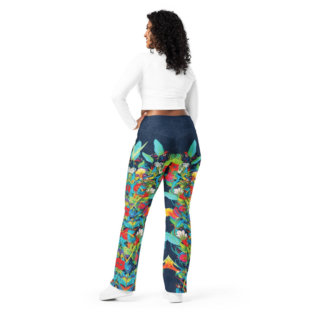 Vibrant Floral Garden Flare Leggings