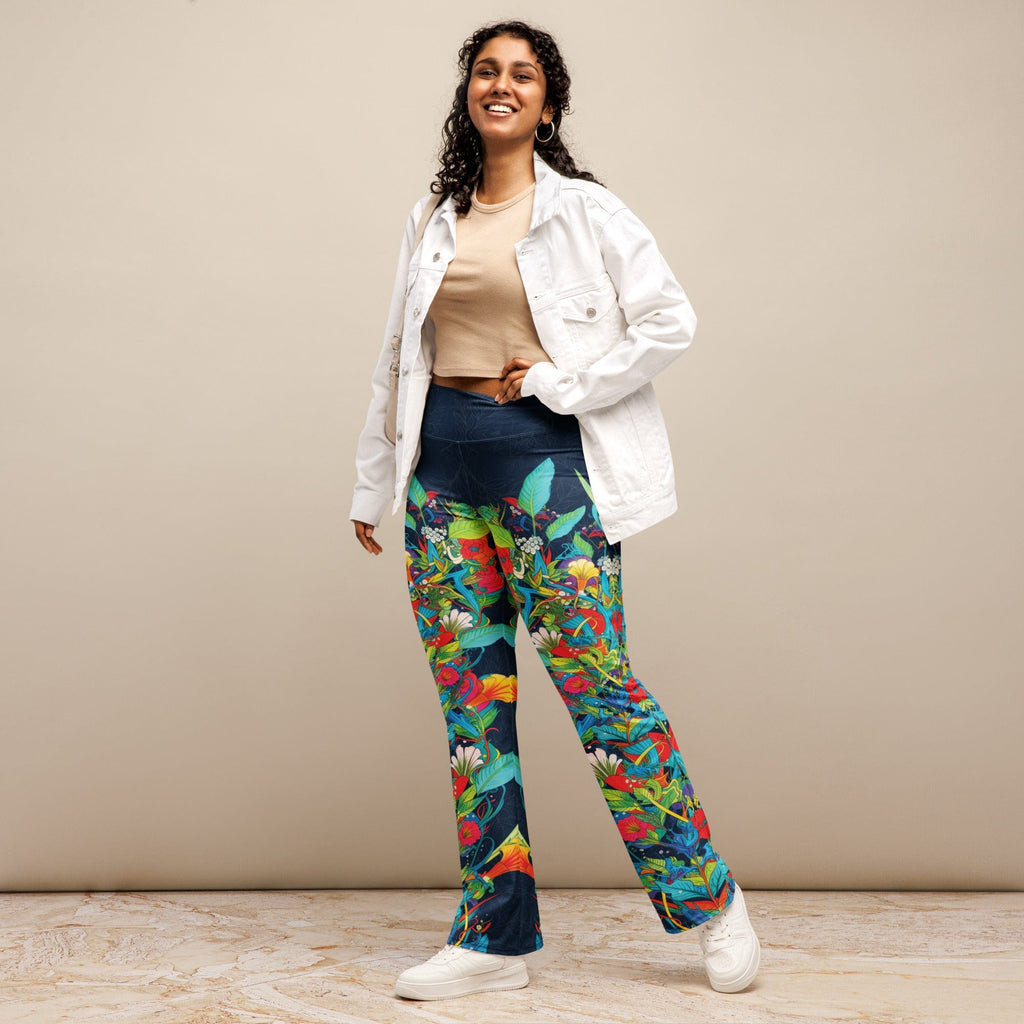 Vibrant Floral Garden Flare Leggings