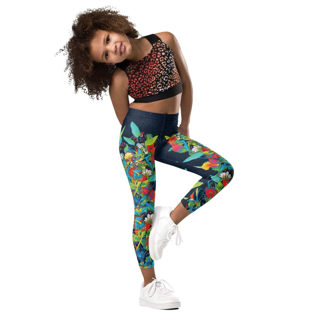 Vibrant Floral Garden Kid's Leggings