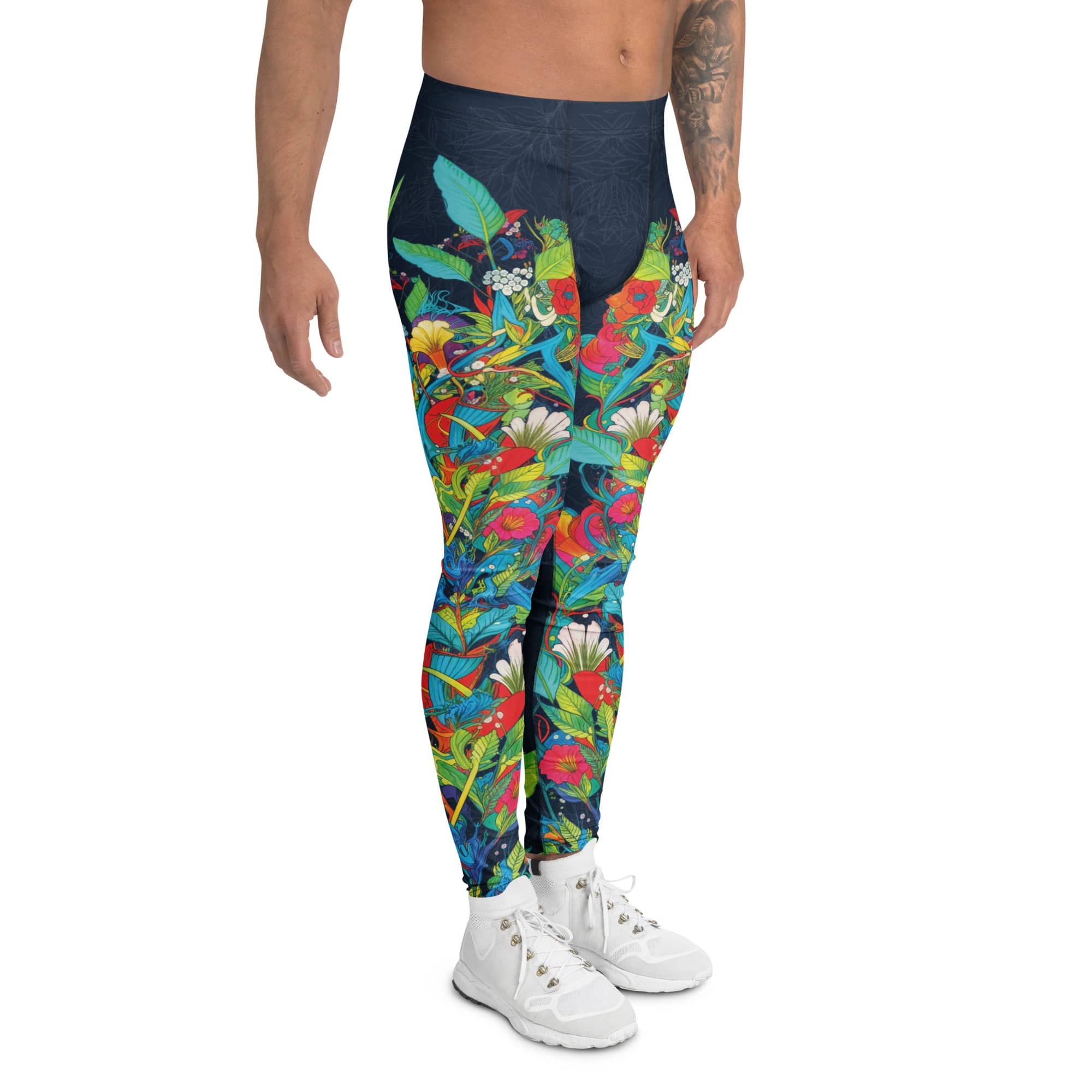 Vibrant Floral Garden Men's Leggings
