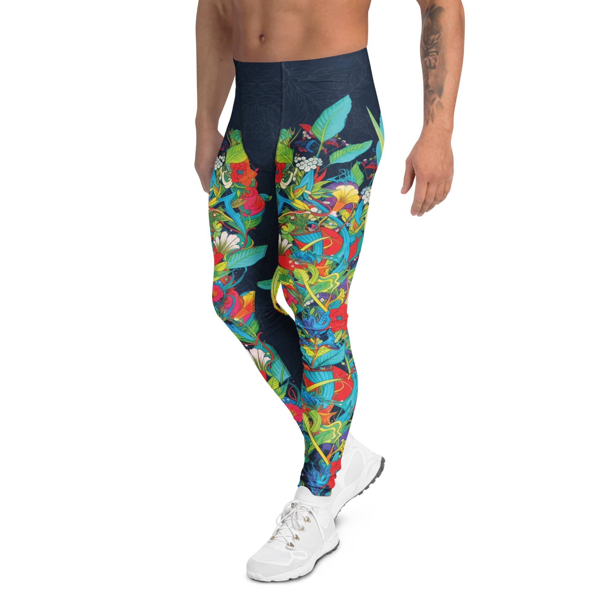 Vibrant Floral Garden Men's Leggings