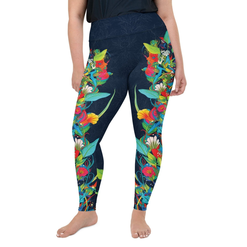 Vibrant Floral Garden Plus Size Leggings