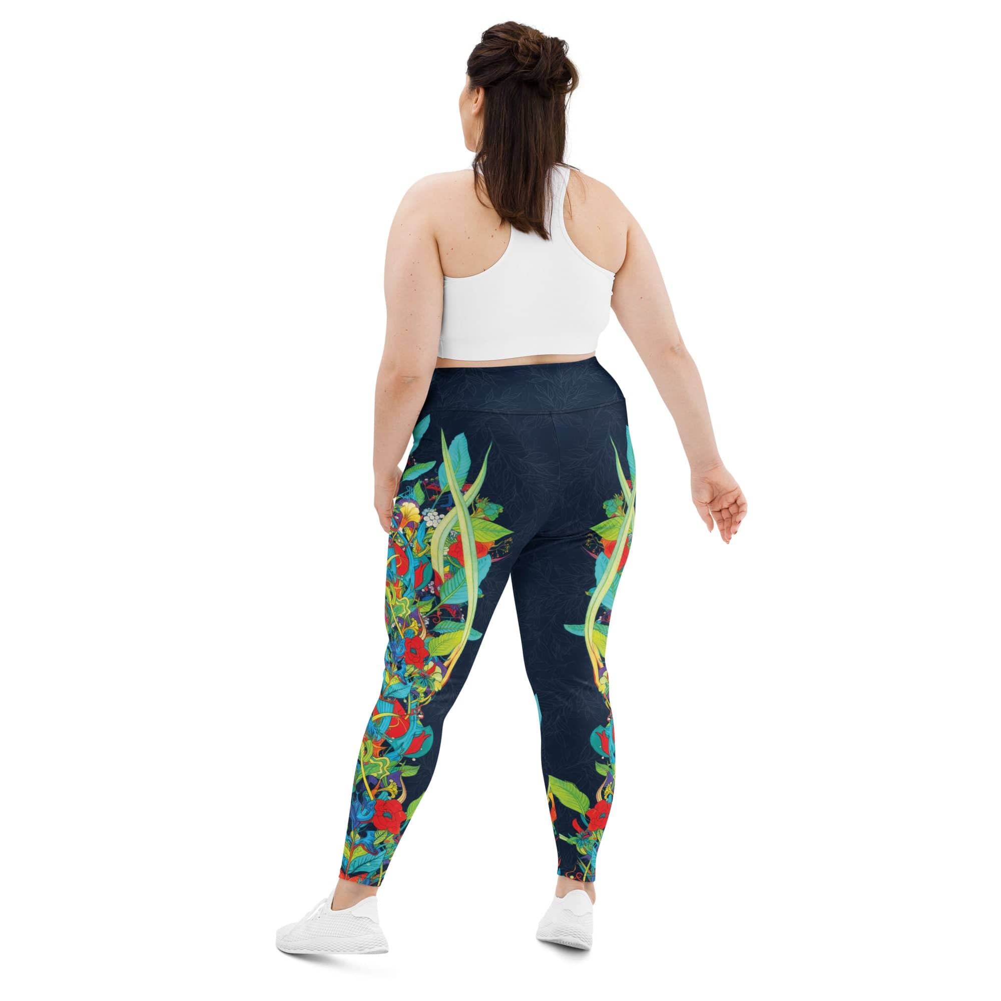 Vibrant Floral Garden Plus Size Leggings