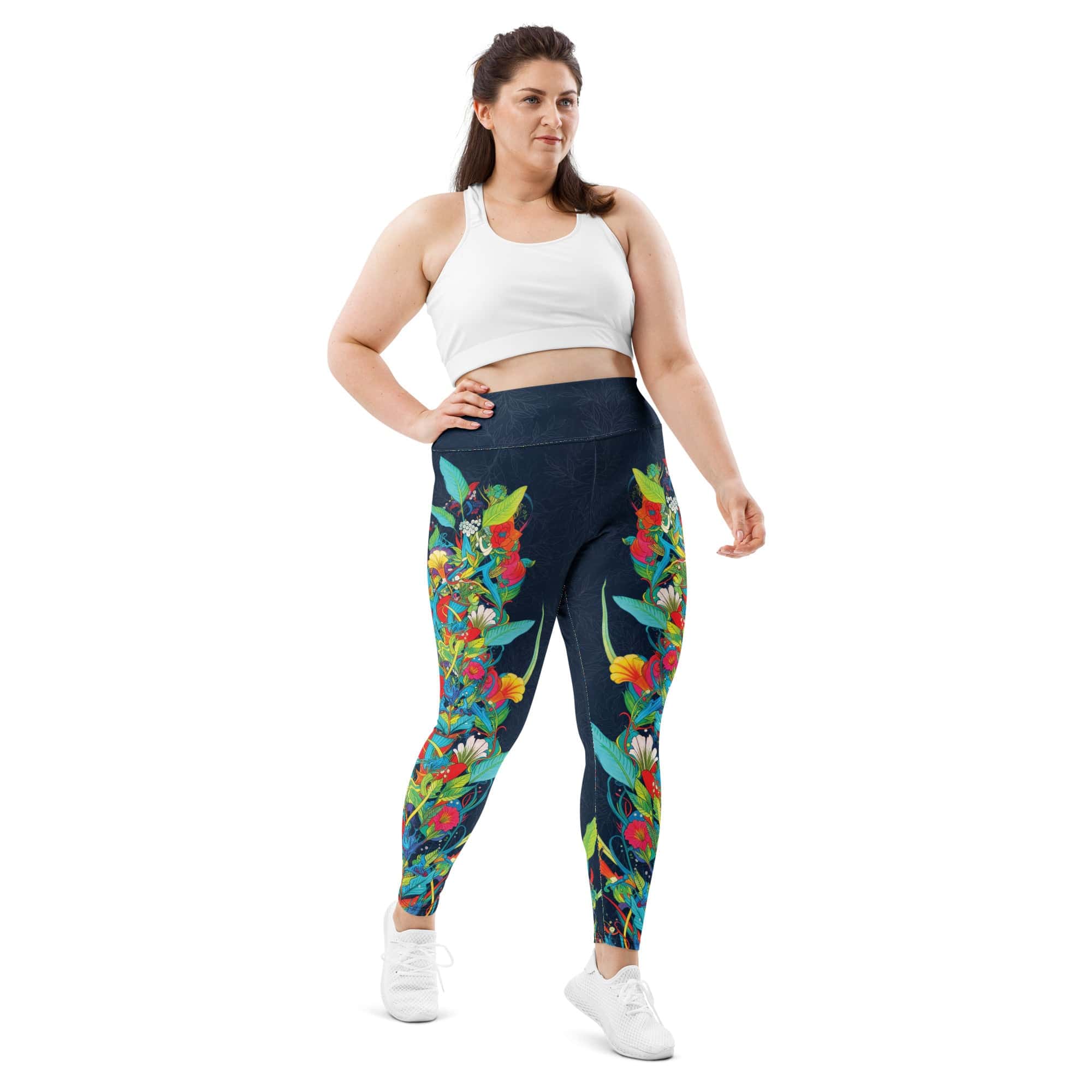 Vibrant Floral Garden Plus Size Leggings