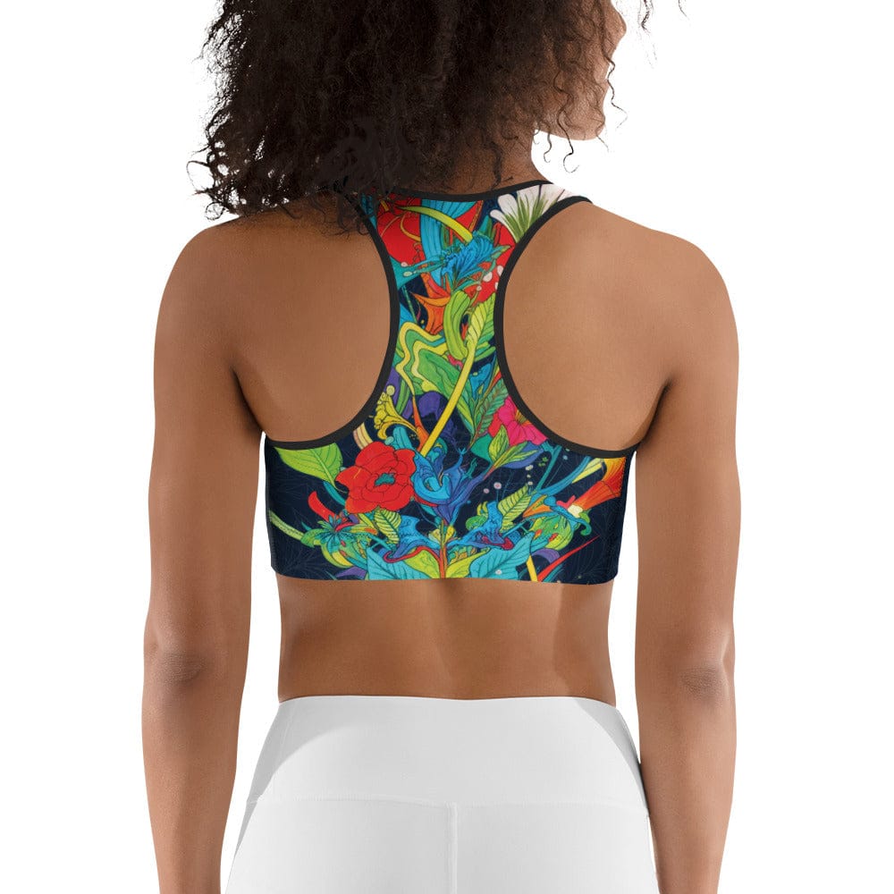 VIbrant Floral Garden Sports Bra