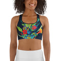 VIbrant Floral Garden Sports Bra