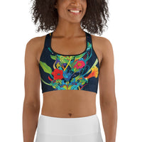 VIbrant Floral Garden Sports Bra