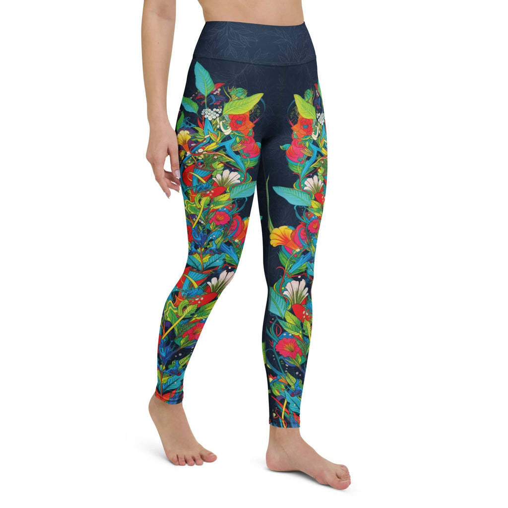 Vibrant Floral Garden Yoga Leggings