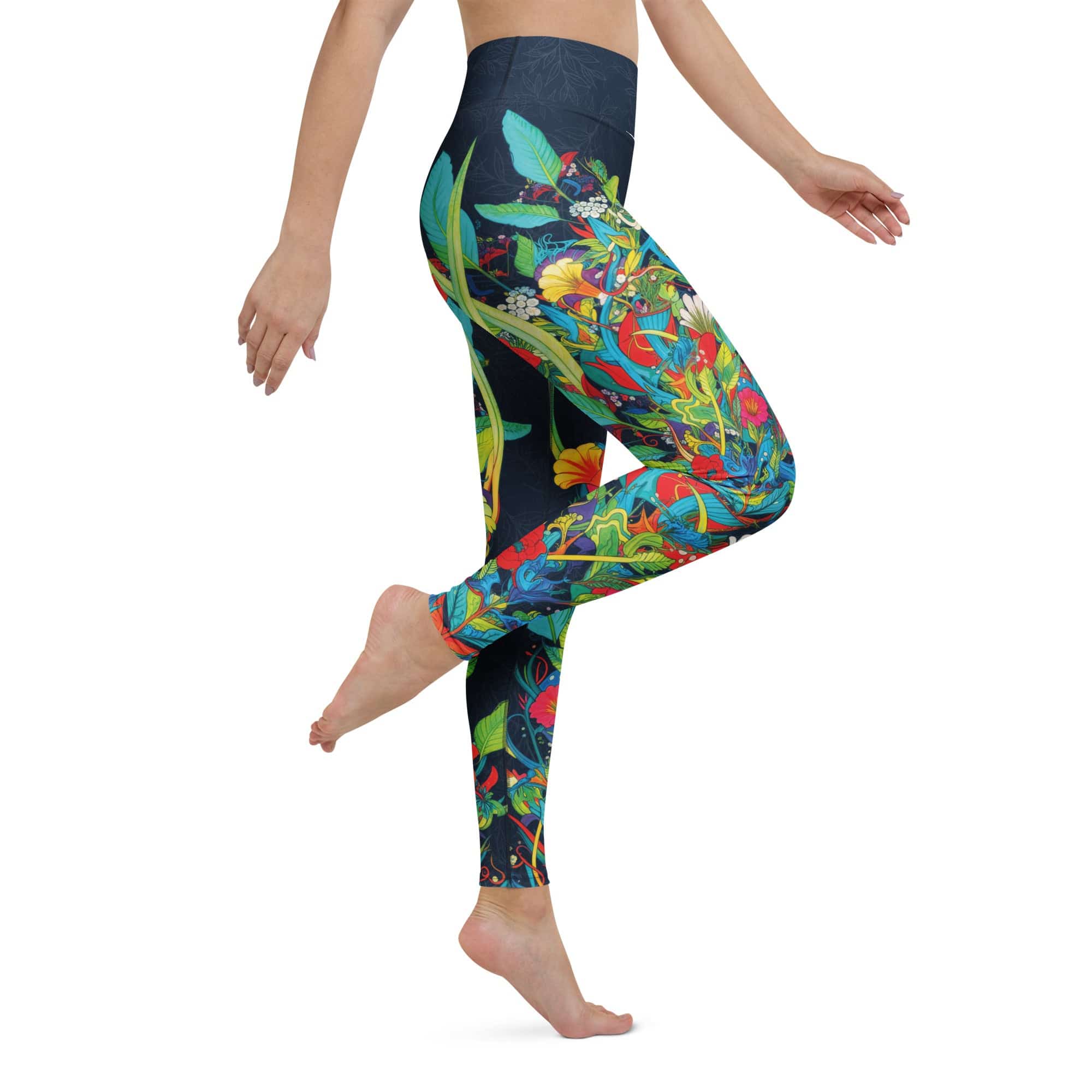 Vibrant Floral Garden Yoga Leggings