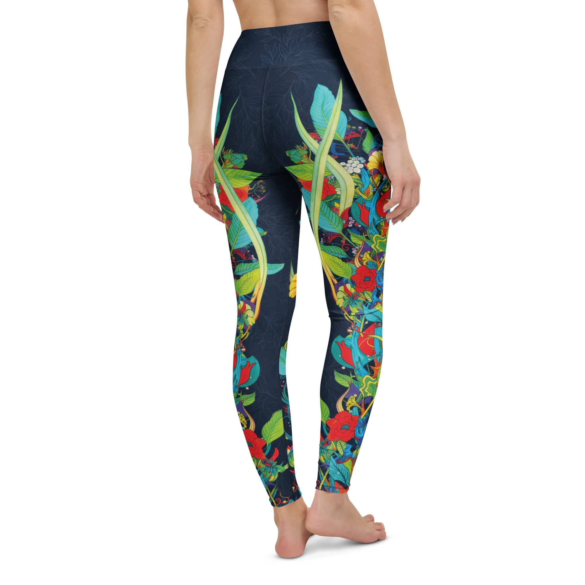 Vibrant Floral Garden Yoga Leggings