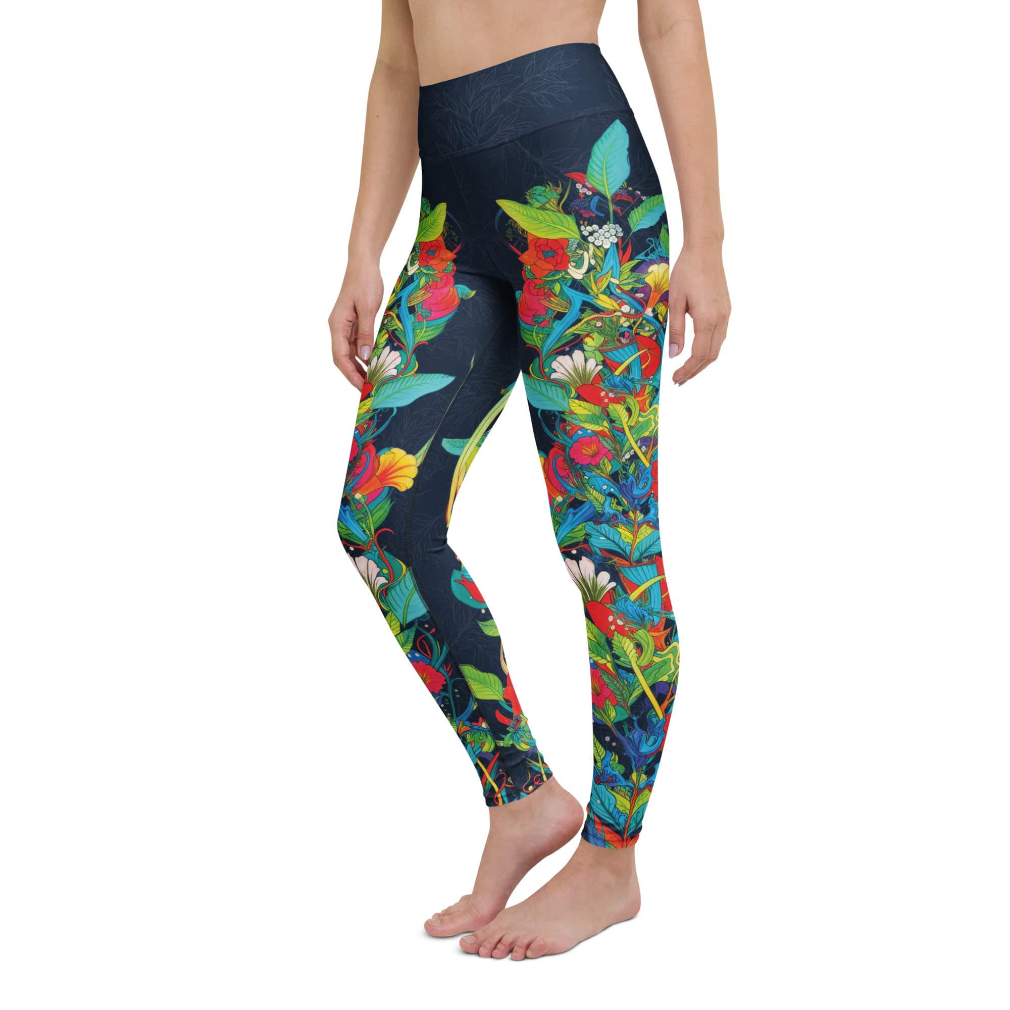 Vibrant Floral Garden Yoga Leggings