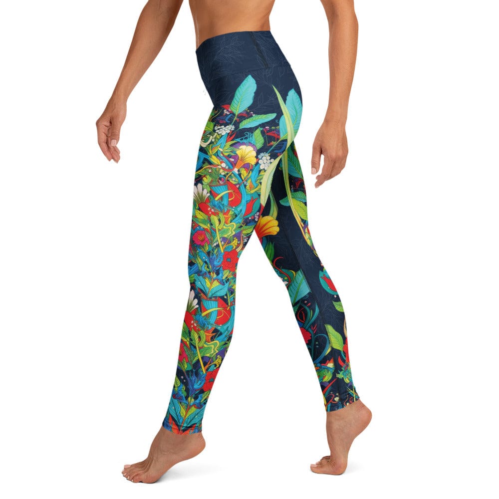 Vibrant Floral Garden Yoga Leggings