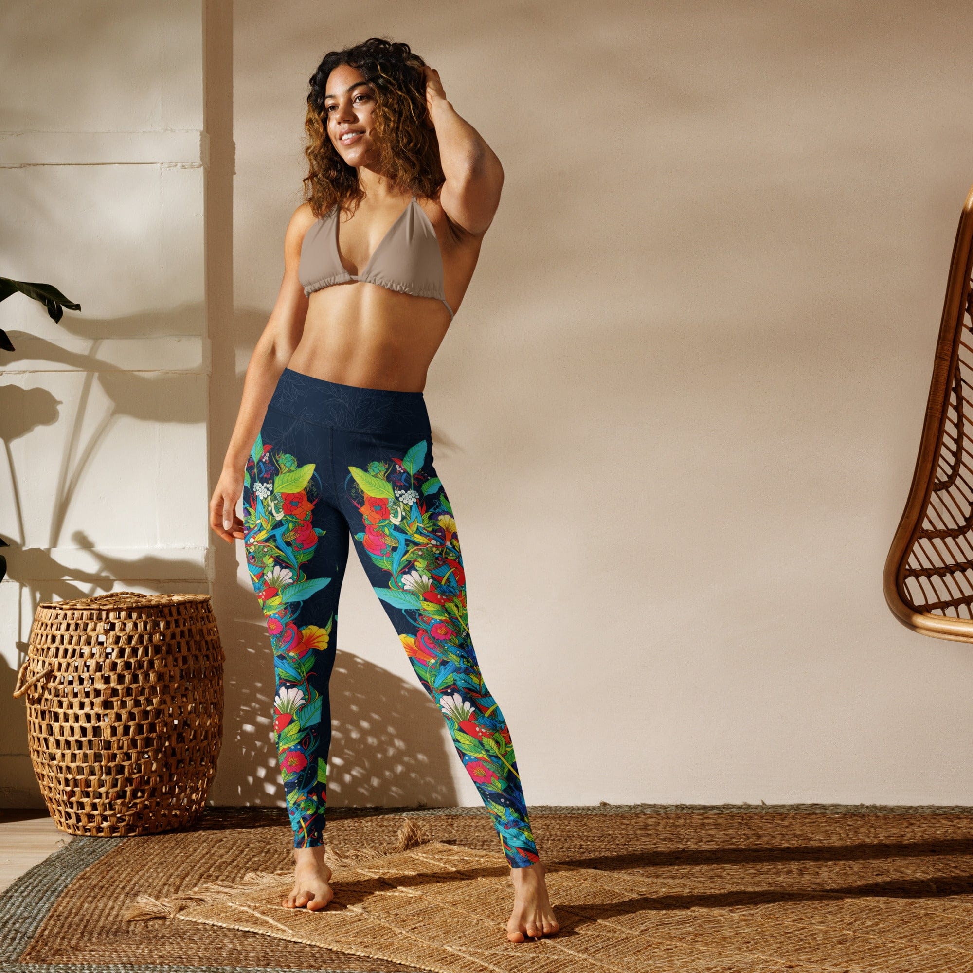 Vibrant Floral Garden Yoga Leggings