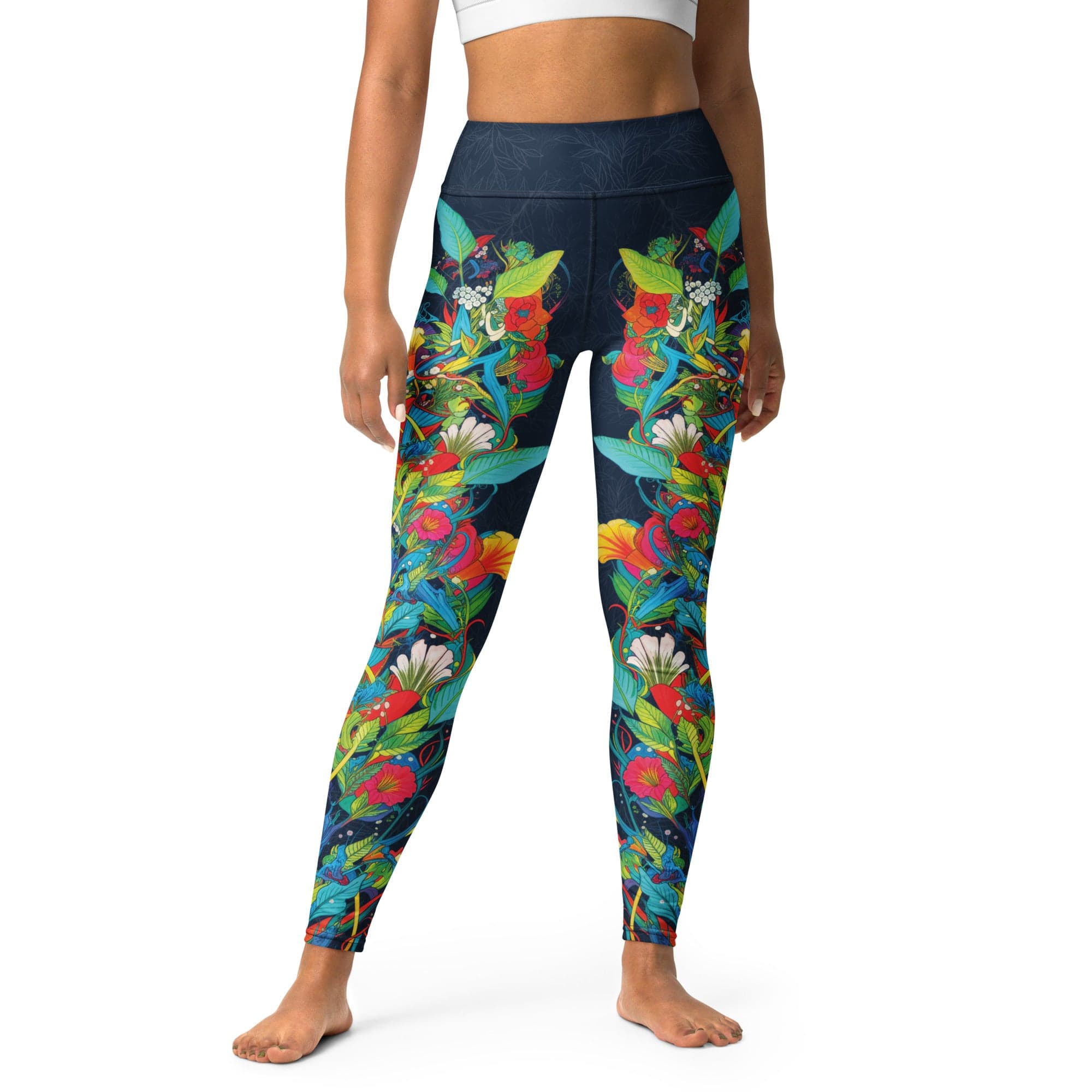 Vibrant Floral Garden Yoga Leggings