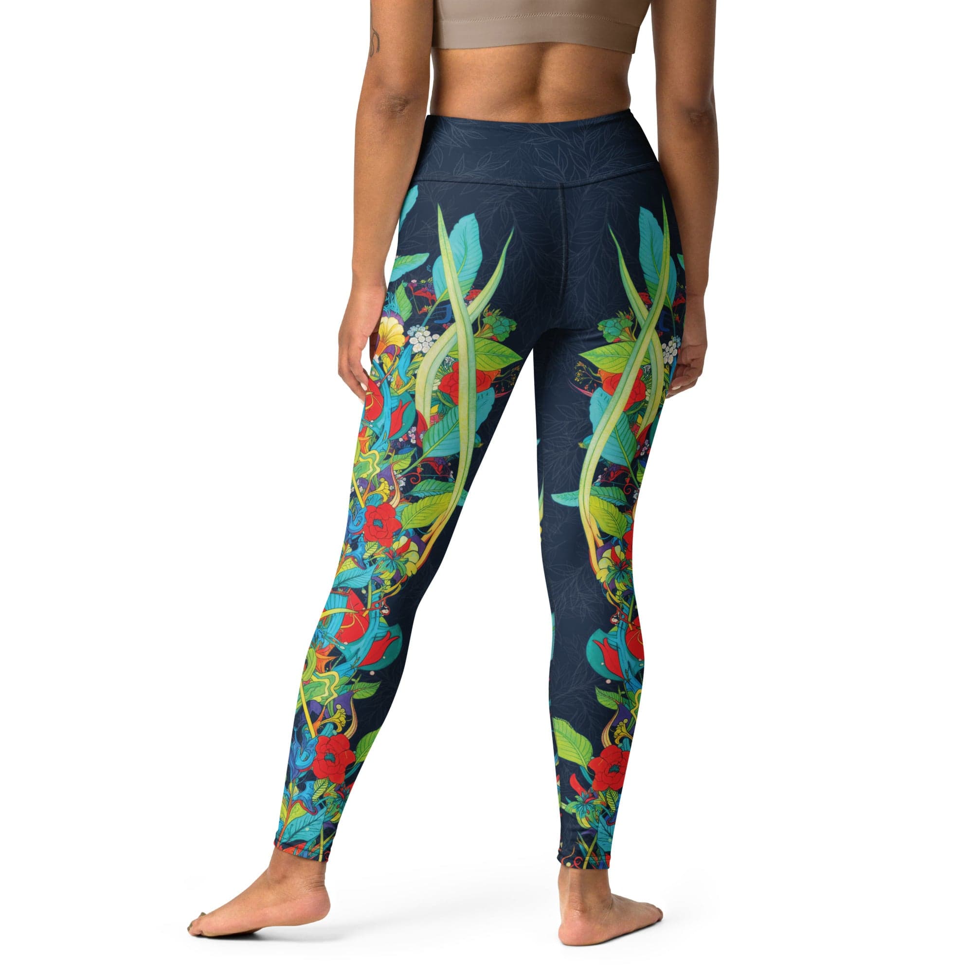 Vibrant Floral Garden Yoga Leggings