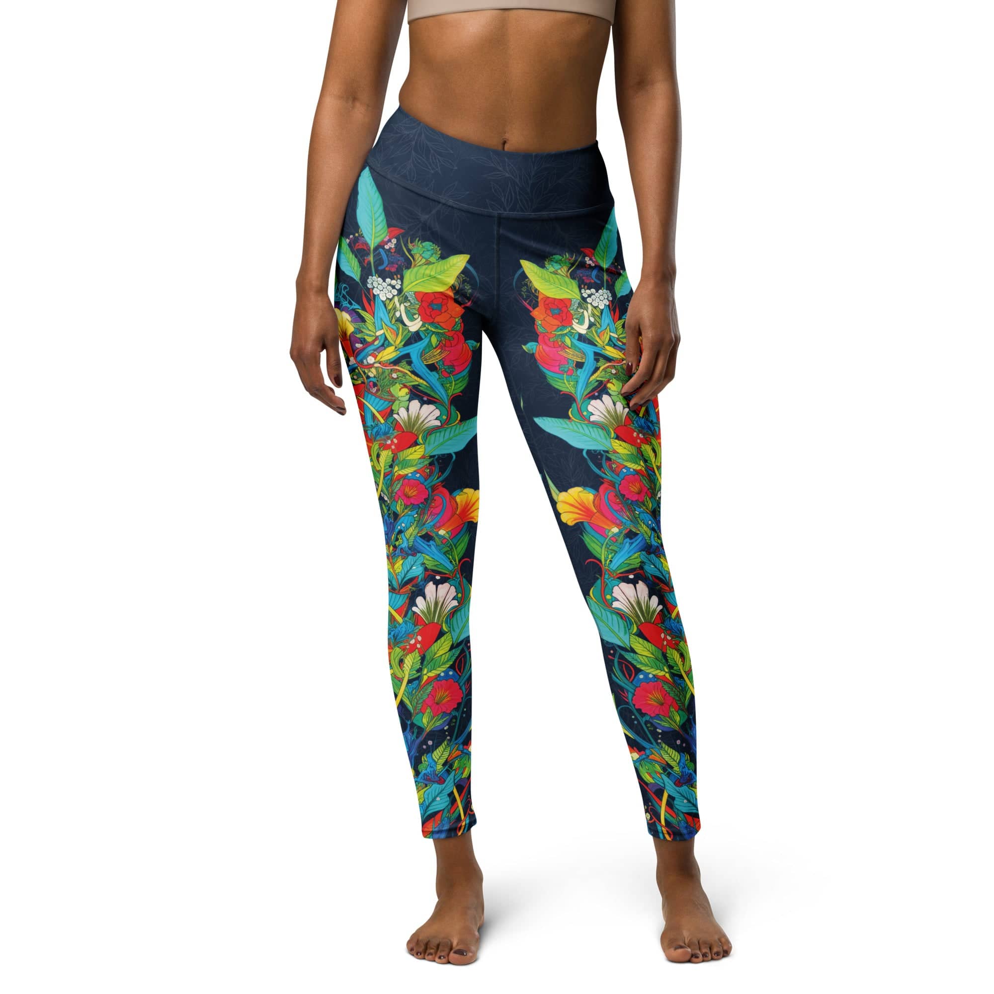 Vibrant Floral Garden Yoga Leggings