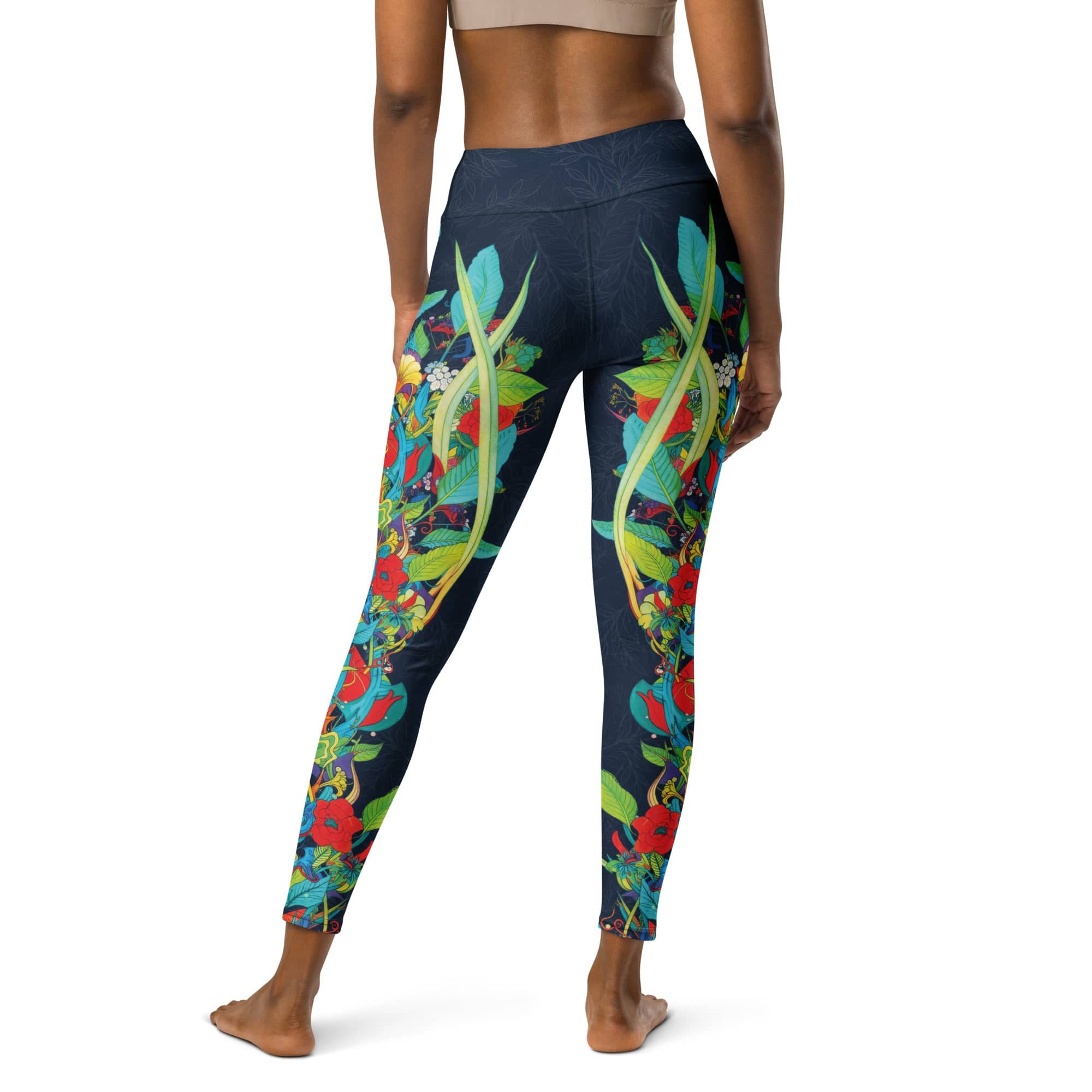 Vibrant Floral Garden Yoga Leggings