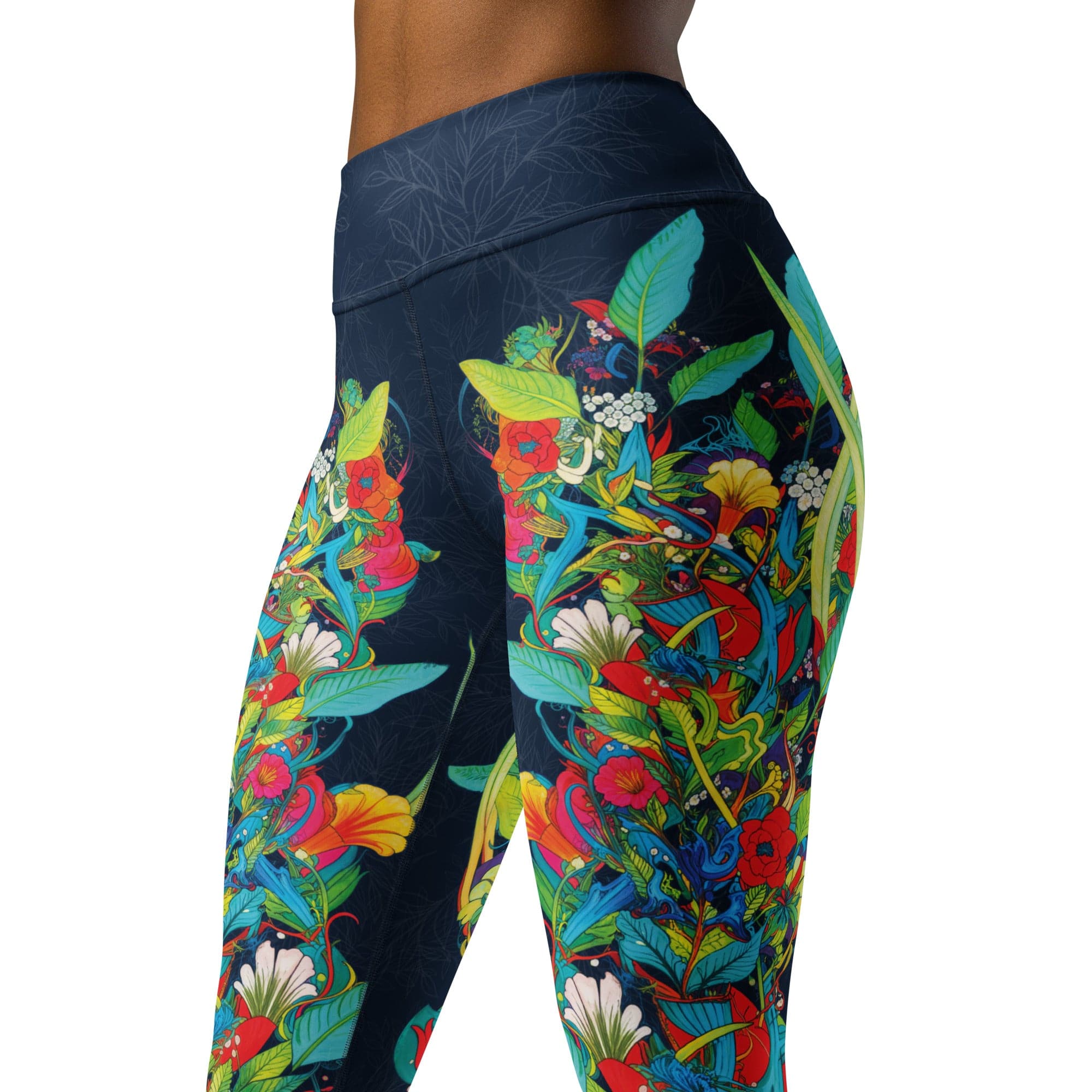 Vibrant Floral Garden Yoga Leggings