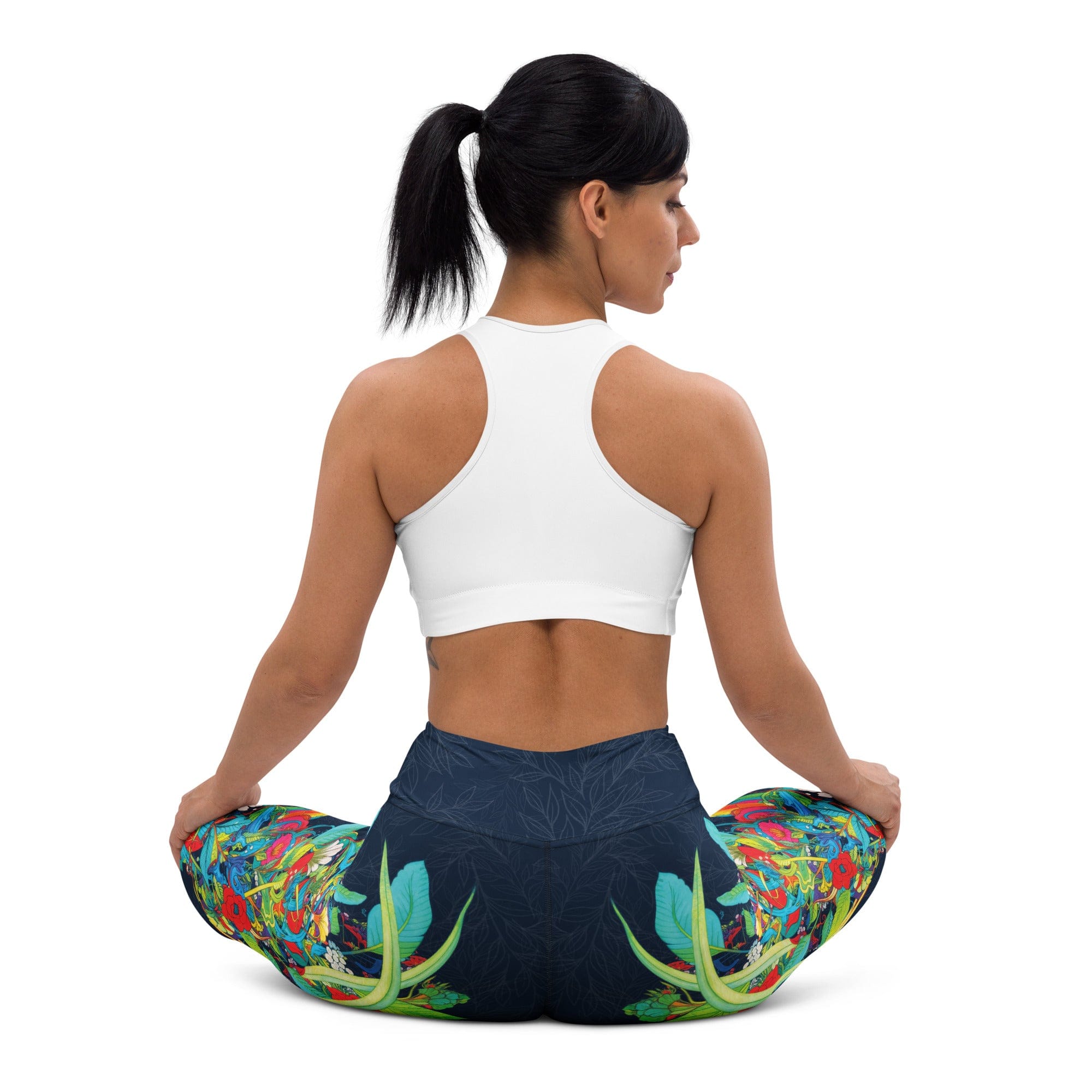 Vibrant Floral Garden Yoga Leggings